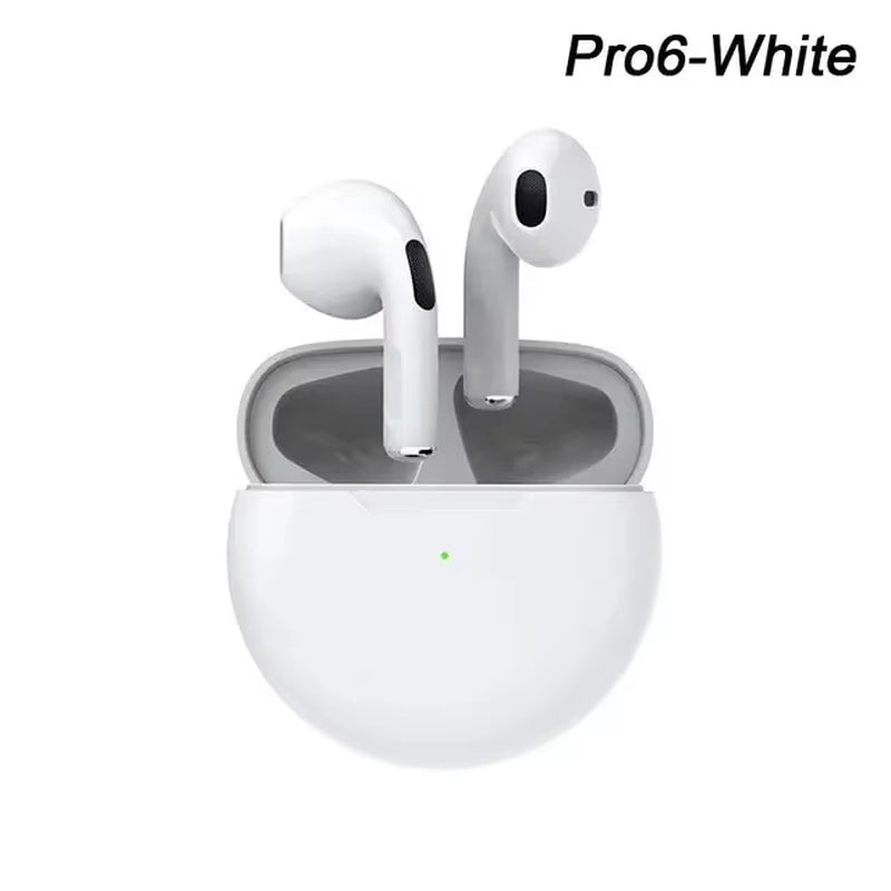 TWS Pro6 Earphone Bluetooth Headphones with Mic 9D Stereo Pro 6 Earbuds for Xiaomi Samsung Android Wireless Bluetooth Headset