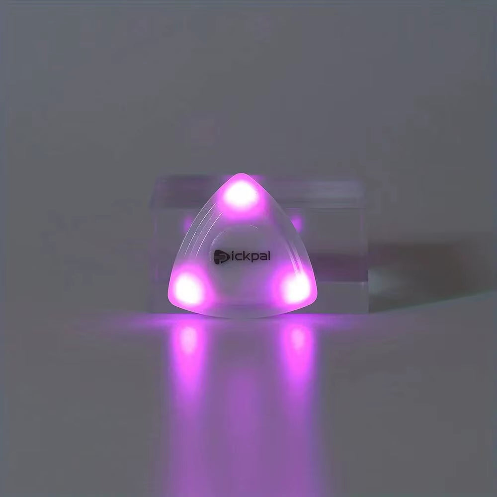 LED Luminous Guitar Pick - ABS Electric Guitar Picks with Three-Color Light Options (White/Green/Purple)