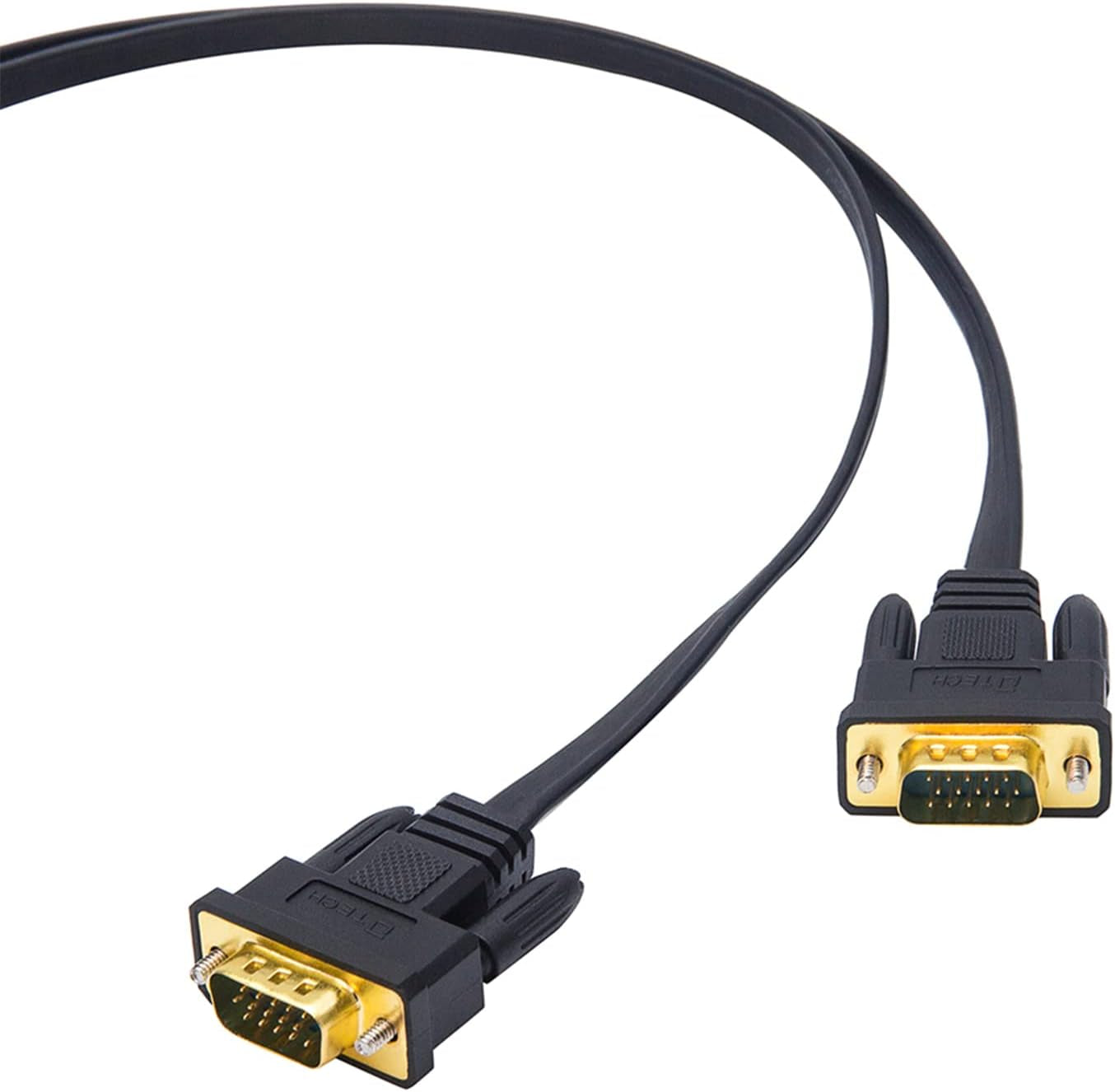 VGA to VGA Cable 50Ft Long Thin Flat 15 Pin Computer Monitor Cord Male to Male SVGA Wire (50 Feet, Black)