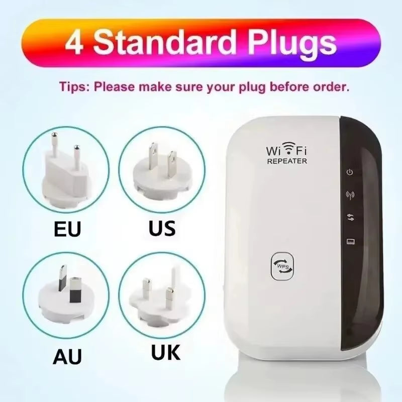 Wifi Repeater Wireless Signal Amplifier Extended Network Enhancer EU US Home Router 300M Thro