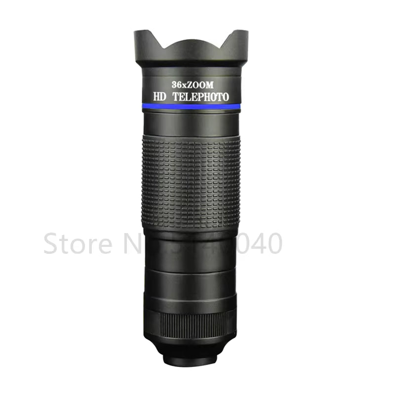 HD 36X Zoom Telescope Telephoto Lens Monocular Phone Camera Lens Mini Metal Telescope Mobile Telephoto Lens for Camping Tourism