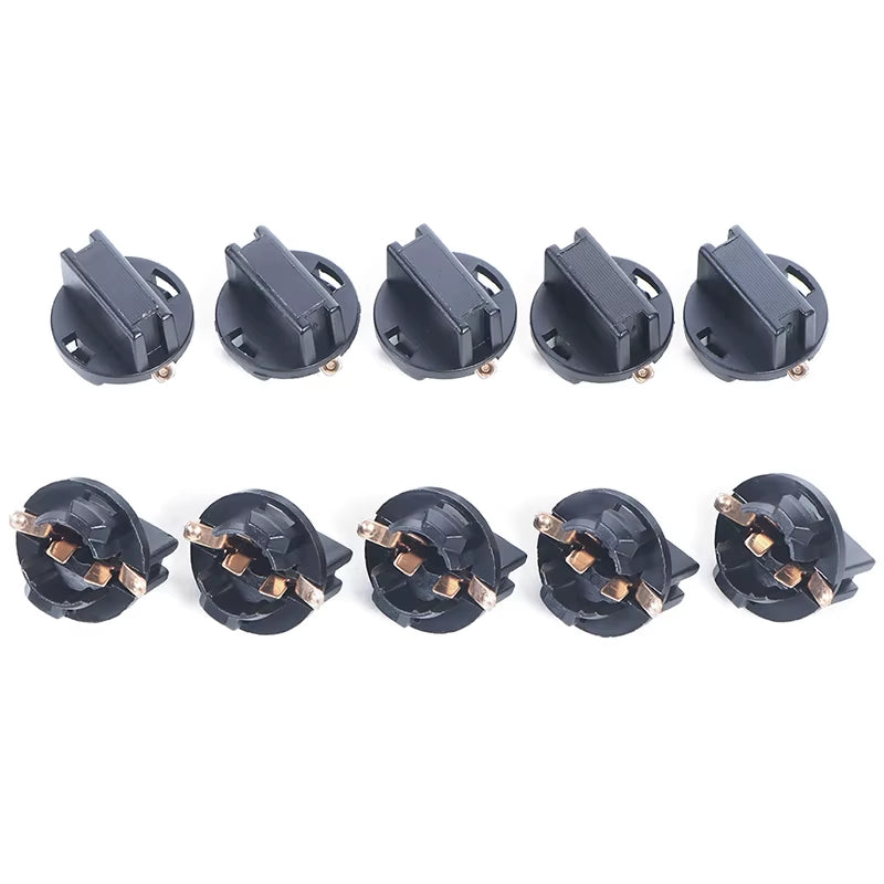 10Pcs T10 Socket Dashboard Instrument Panel Socket T10 W5W 168 192 194 Twist Lock Wedge Bases Lamp Dash Bulb Plug Automotivos