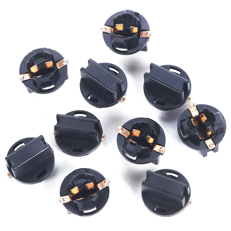 10Pcs T10 Socket Dashboard Instrument Panel Socket T10 W5W 168 192 194 Twist Lock Wedge Bases Lamp Dash Bulb Plug Automotivos