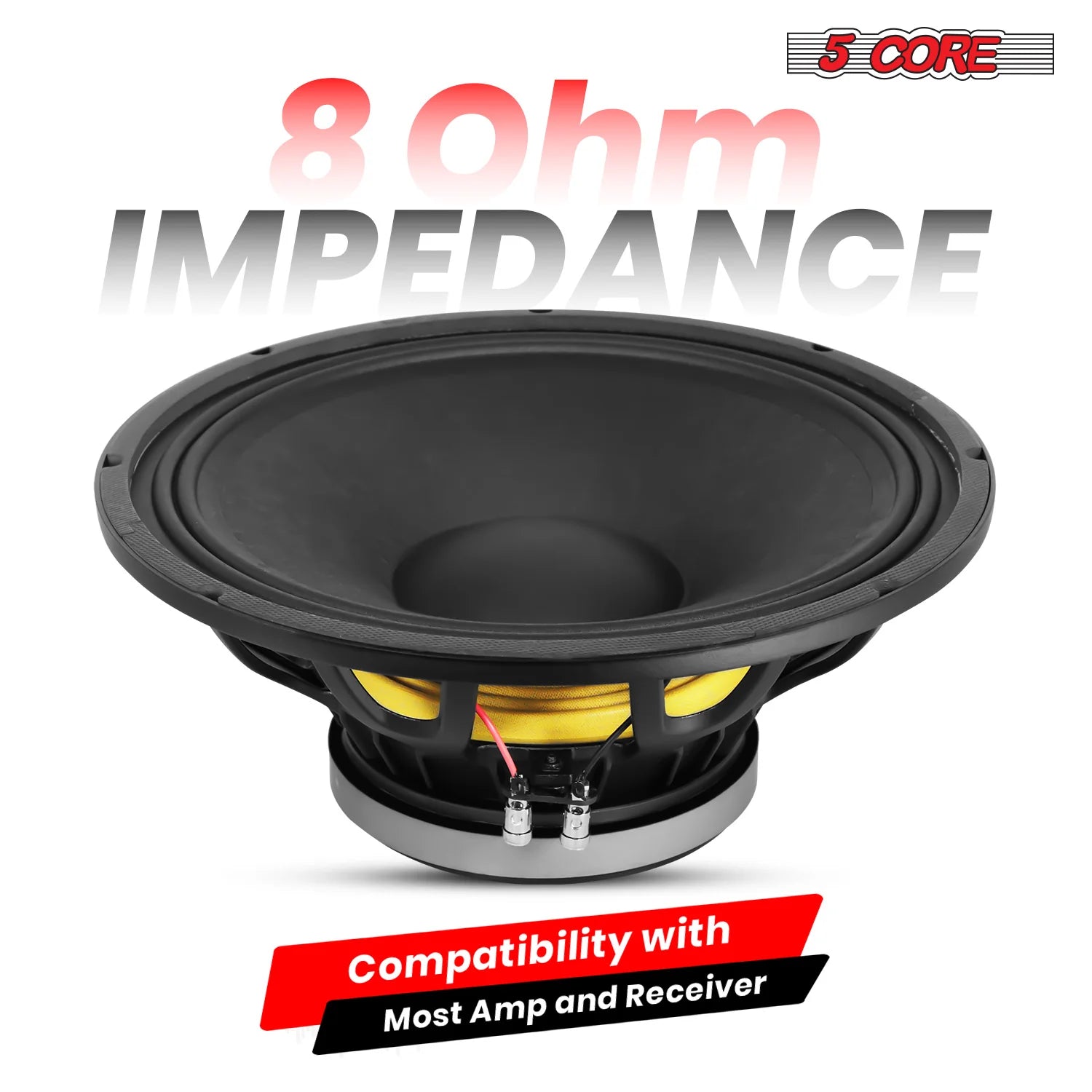 5Core 15 Inch Speaker 2000W Peak 8 Ohm Aluminum Frame Replacement DJ Sub Woofer