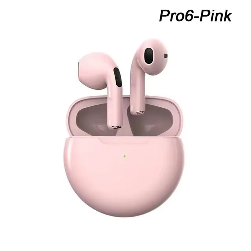 TWS Pro6 Earphone Bluetooth Headphones with Mic 9D Stereo Pro 6 Earbuds for Xiaomi Samsung Android Wireless Bluetooth Headset