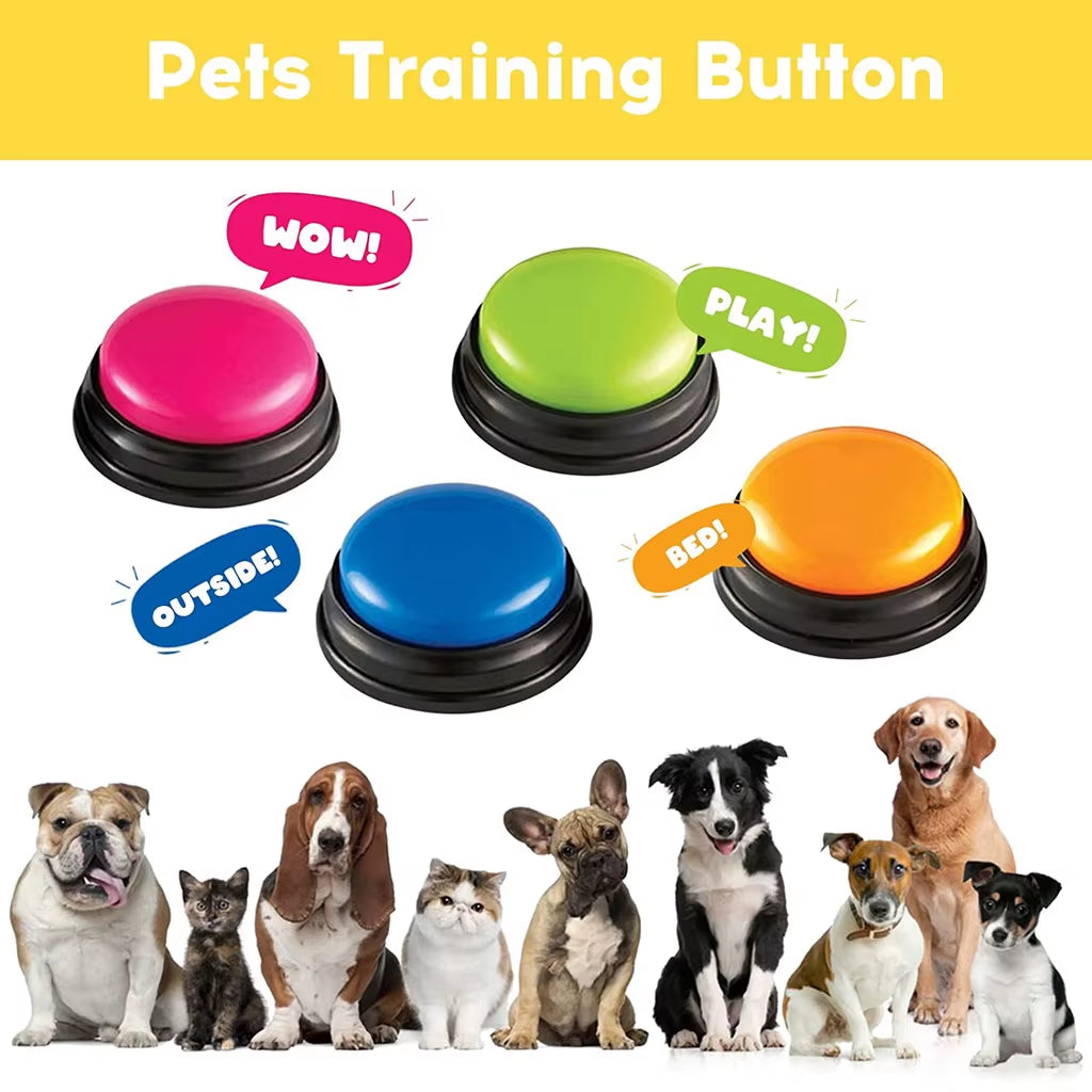 Talking Dog Buttons Funny Voice Recording Button for Pet Training Buzzer 30 Second Record Playback for Talking Communication Toy