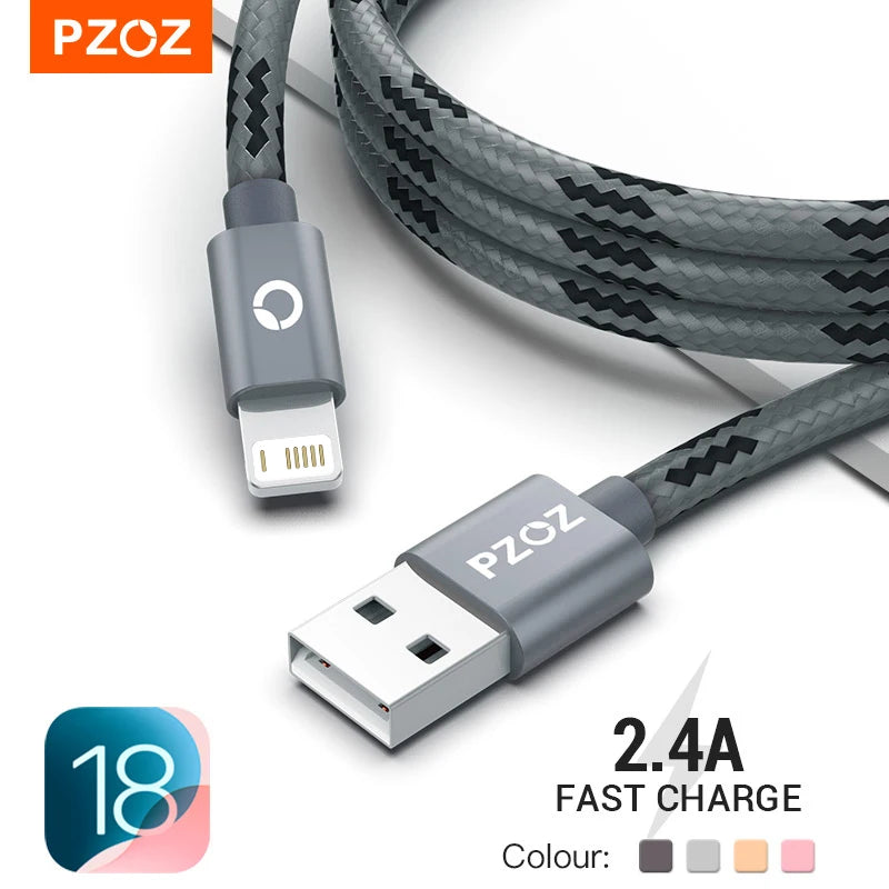 PZOZ Usb Cable For iphone cable 14 13 12 11 pro max Xs Xr X SE 8 7 6s plus ipad air mini fast charging cable For iphone charger