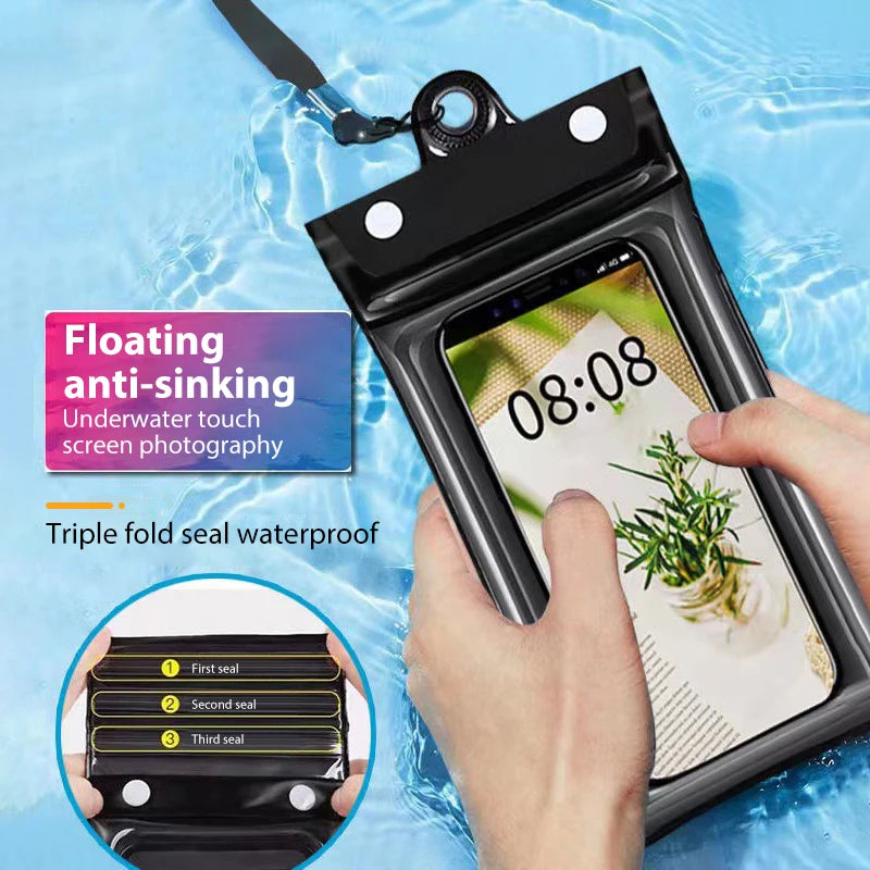 IPX8 Waterproof Phone Case Swimming Water Proof Bag Underwater Protector Cover For iPhone 15 14 13 Pro Max Samsung Xiaomi Huawei