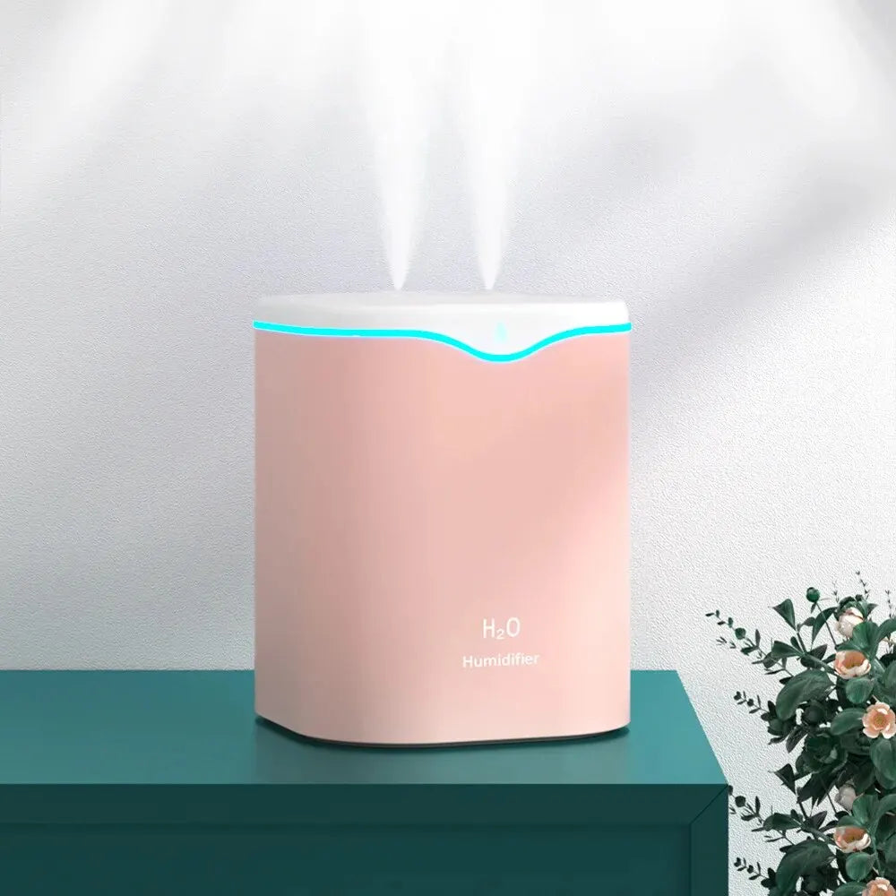 Large Capacity Dual Spray Humidifier Usb Home Bedroom 2L Silent Water Replenisher Air Purifier Wireless Water Diffuser Office