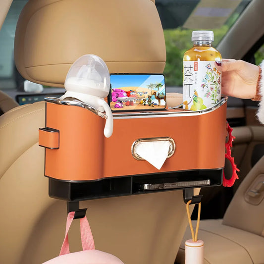 Car Seat Back Storage Box In-car Water Cup Holder Car Multi-functional Tissue Box Rear Storage Car Supplies Customizable Logo