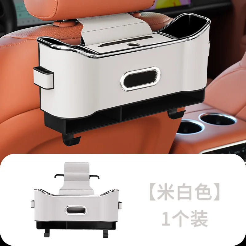 Car Seat Back Storage Box In-car Water Cup Holder Car Multi-functional Tissue Box Rear Storage Car Supplies Customizable Logo