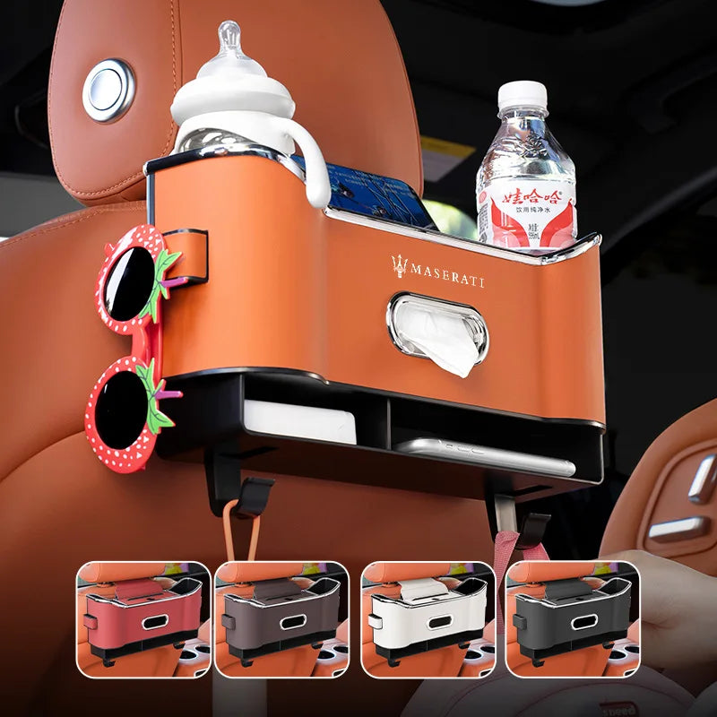 Car Seat Back Storage Box In-car Water Cup Holder Car Multi-functional Tissue Box Rear Storage Car Supplies Customizable Logo