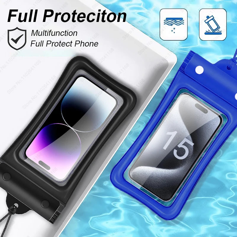 IPX8 Waterproof Phone Case Swimming Water Proof Bag Underwater Protector Cover For iPhone 15 14 13 Pro Max Samsung Xiaomi Huawei