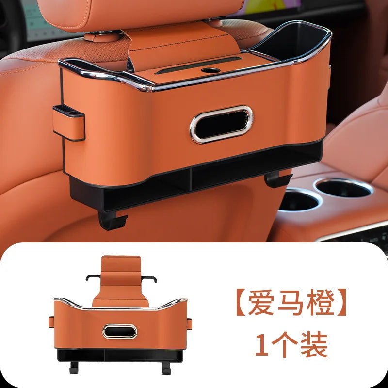 Car Seat Back Storage Box In-car Water Cup Holder Car Multi-functional Tissue Box Rear Storage Car Supplies Customizable Logo