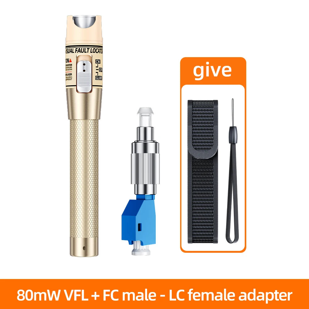 SAIVXIAN Visual Fault Locator 10/30/60/100mW Fiber Optic Cable Tester Pen SC/FC/ST 2.5mm Interface FTTH Optical Fiber Test Tool