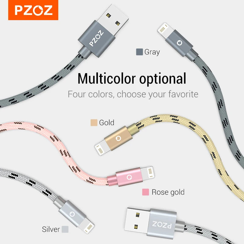 PZOZ Usb Cable For iphone cable 14 13 12 11 pro max Xs Xr X SE 8 7 6s plus ipad air mini fast charging cable For iphone charger