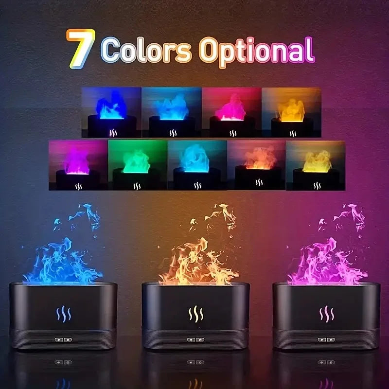 Creative Simulation Flame Humidifier Aromatherapy Machine USB Flame Atmosphere Lamp Home Office Humidification Aromatherapy