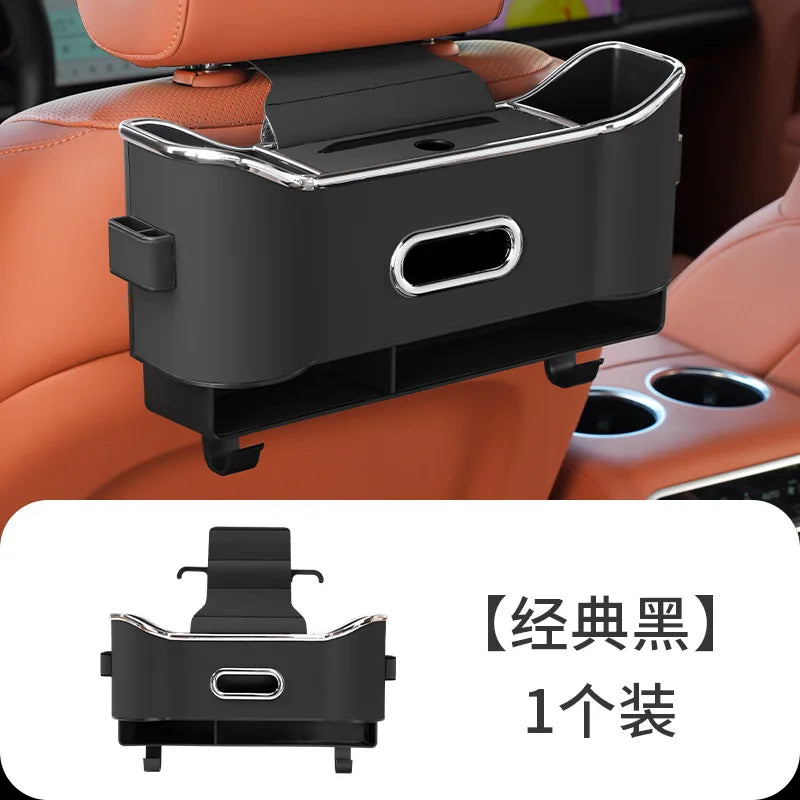 Car Seat Back Storage Box In-car Water Cup Holder Car Multi-functional Tissue Box Rear Storage Car Supplies Customizable Logo