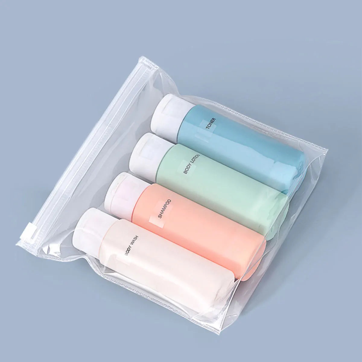 4-piece Silicone Leak Proof Toiletries, Packaged in Travel Bottles, Convenient to Carry on Business Trips