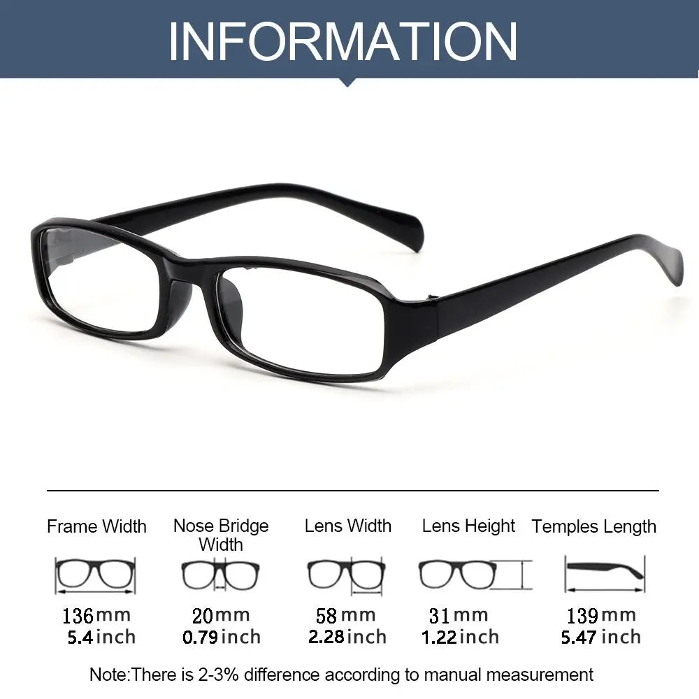 Anti-blue Light Square Reading Glasses Women Men Finished Presbyopia Eyeglasses Magnifying Diopter +1.0 to +4.0 Unisex Eyewear