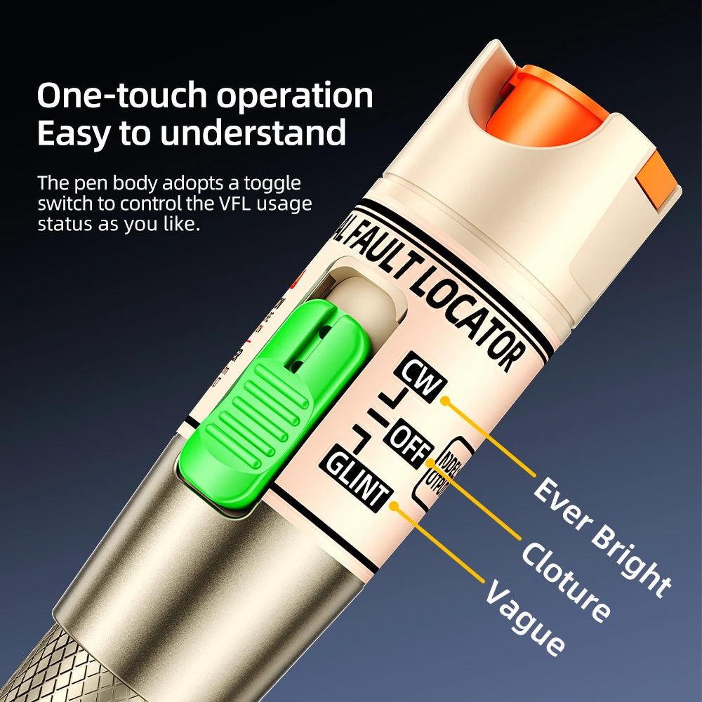 SAIVXIAN Visual Fault Locator 10/30/60/100mW Fiber Optic Cable Tester Pen SC/FC/ST 2.5mm Interface FTTH Optical Fiber Test Tool