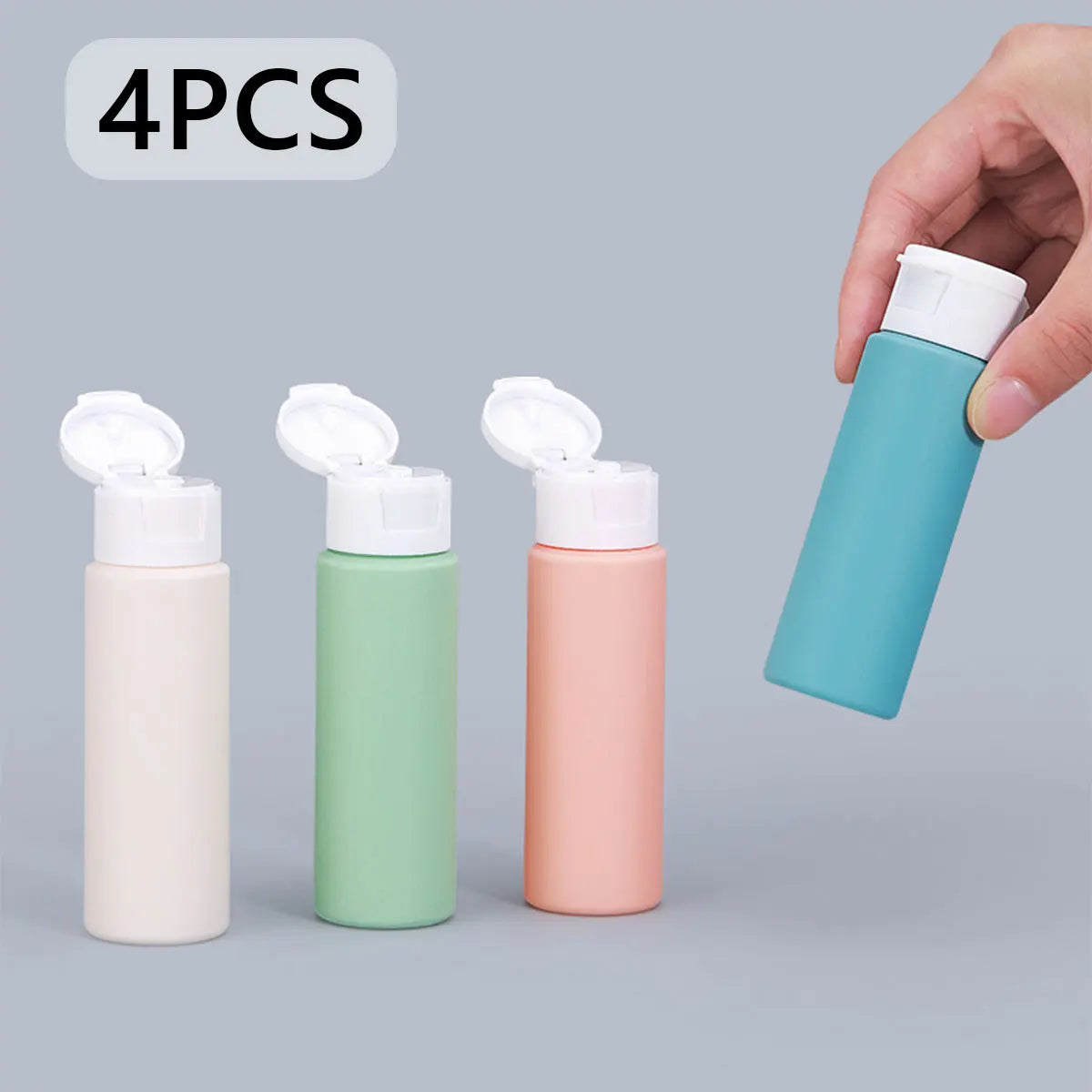 4-piece Silicone Leak Proof Toiletries, Packaged in Travel Bottles, Convenient to Carry on Business Trips