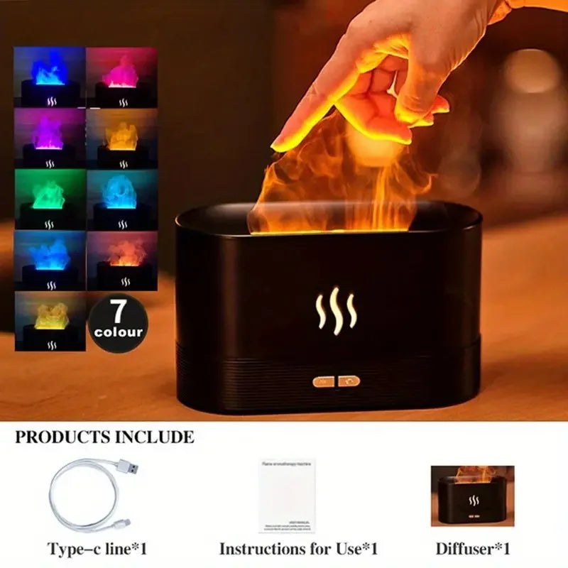 Creative Simulation Flame Humidifier Aromatherapy Machine USB Flame Atmosphere Lamp Home Office Humidification Aromatherapy