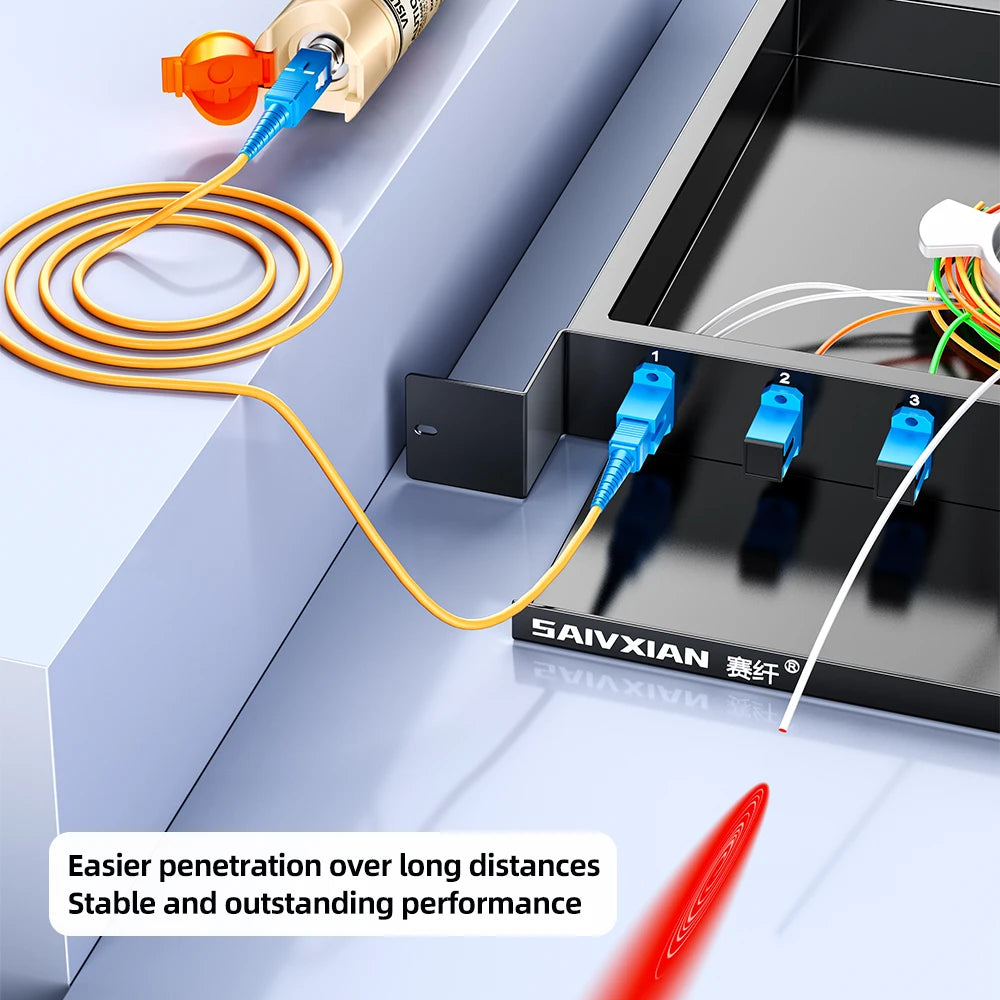 SAIVXIAN Visual Fault Locator 10/30/60/100mW Fiber Optic Cable Tester Pen SC/FC/ST 2.5mm Interface FTTH Optical Fiber Test Tool