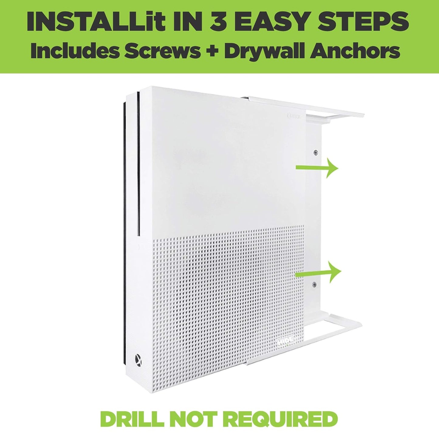 X1S Wall Mount for Xbox One S - Patented in 2019, Made in USA - White Steel Mount for Xbox One S to Safely Store Your Xbox One S on Wall near or behind TV