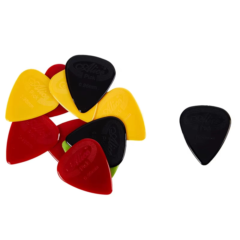 10Pcs Alice Guitar Pick Non-Slip Pick Nylon with Raised Surface Alice Guitar Finger Piece Non-Slip Black and White Nylon Tuner